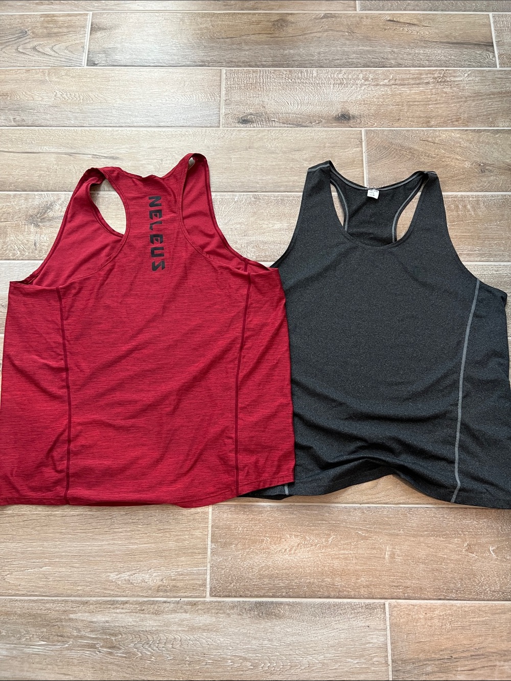 Men's Red Racerback Tank Top with Neleus Branding